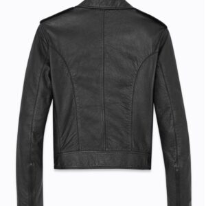 Back of genuine leather texture and reinforced stitching on Coalman jacket