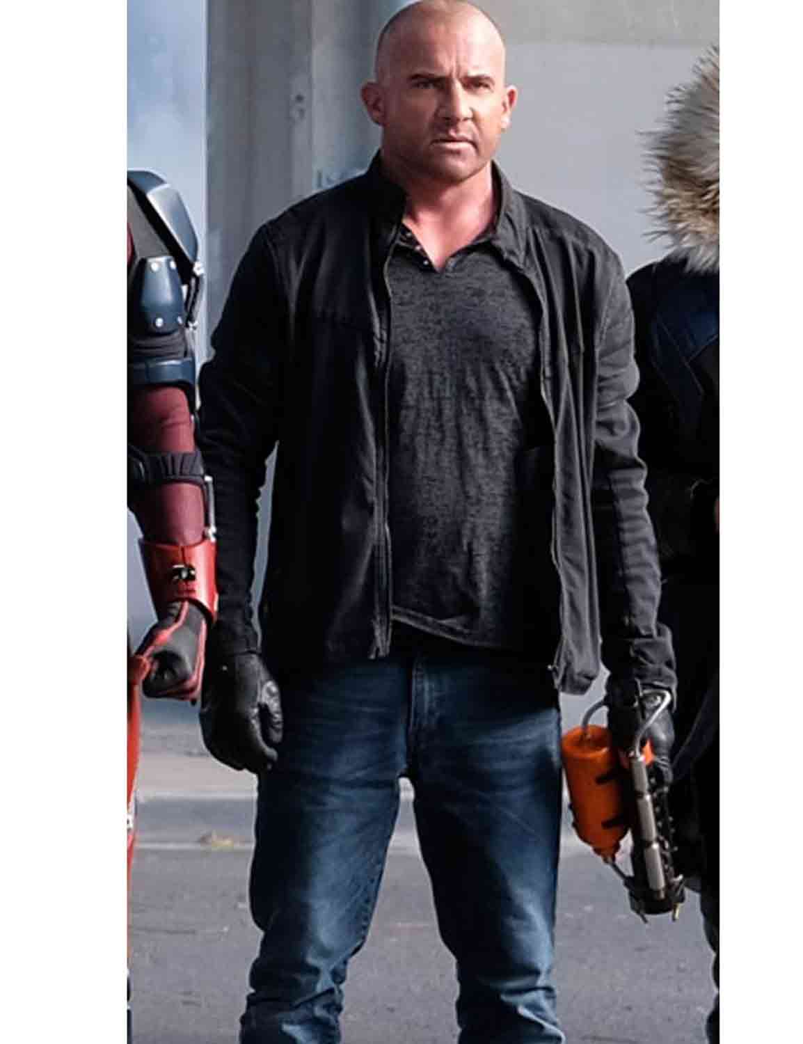 Crisis On Earth X Mick Rory Black Jacket (3) Crisis On Earth X Mick Rory Black Jacket - Image 1