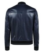 Iconic Blue Bomber Leather Jacket - Image 3