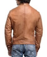 Jazzy Brown Leather Jacket - Image 2
