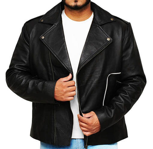 Men's-Grease-T-Birds-John-Travolta-Black-Leather-Jacket-1 Men's-Grease-T-Birds-John-Travolta-Black-Leather-Jacket