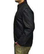 Michigan black leather jacket highlighting lining and durable leather