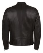 Back of Outlaw black jacket showing fitted sleeves and shoulder cuts