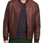 Pattinson Brown Leather Bomber Jacket
