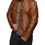 soft leather grain and high-quality finish on Pierre jacket