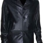 Liam Neeson style black leather jacket inspired by Bryan Mills from Taken 2