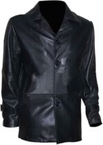 Liam Neeson style black leather jacket inspired by Bryan Mills from Taken 2