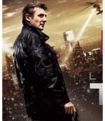 Movie-accurate black leather jacket worn by Bryan Mills in Taken sequel