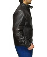 Timeless men’s black leather jacket with vintage design and strong silhouette