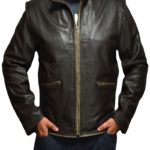 Sam Flynn leather biker jacket from Tron Legacy with futuristic glow piping