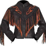 Western Cowboy Orange Fire Leather Jacket