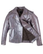 Replica of Peter Maximoff’s leather jacket from X-Men movie with silver shine