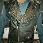 Gold Studded Vest Black Jacket Punk Silver Long Spiked Studded