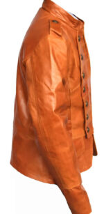 Handmade Women’s Brown Studded Military Style Leather Jacket