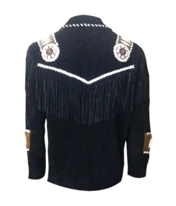 Men's-Western-Fringes-Cowboy-Black-Suede-Leather-Jacket
