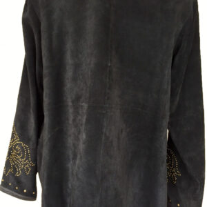 Women's-Studded-Black-Suede-Leather-Coat