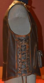 Handmade Men's Brown Biker Leather vest - Image 3