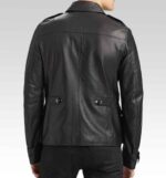 Men Black Leather with Front Cargo Pockets - Image 2