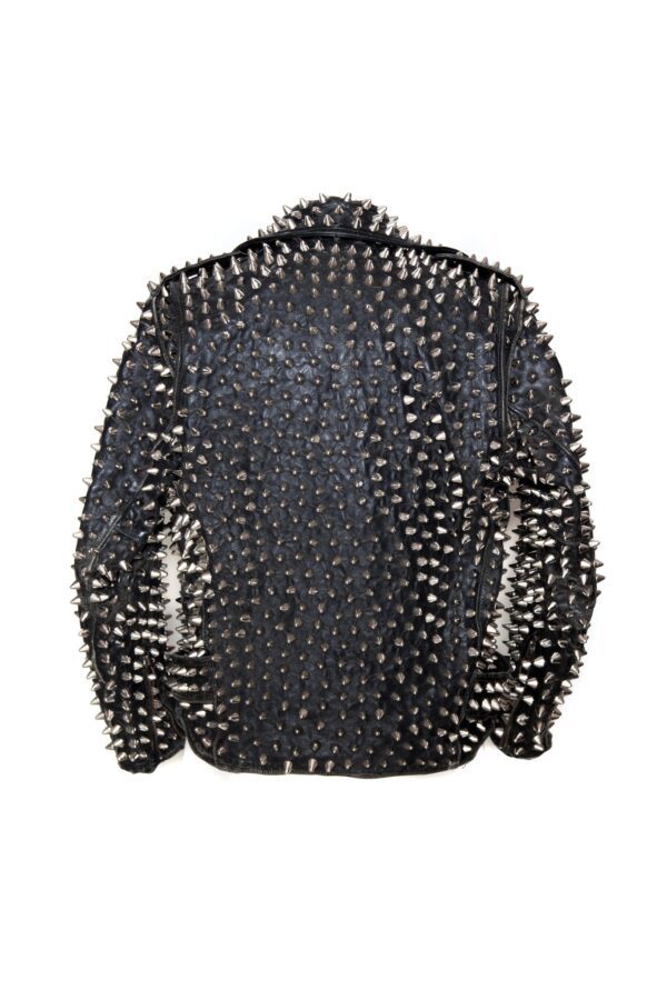 Silver Studded Custom Patches Zipper Jacket - Image 3