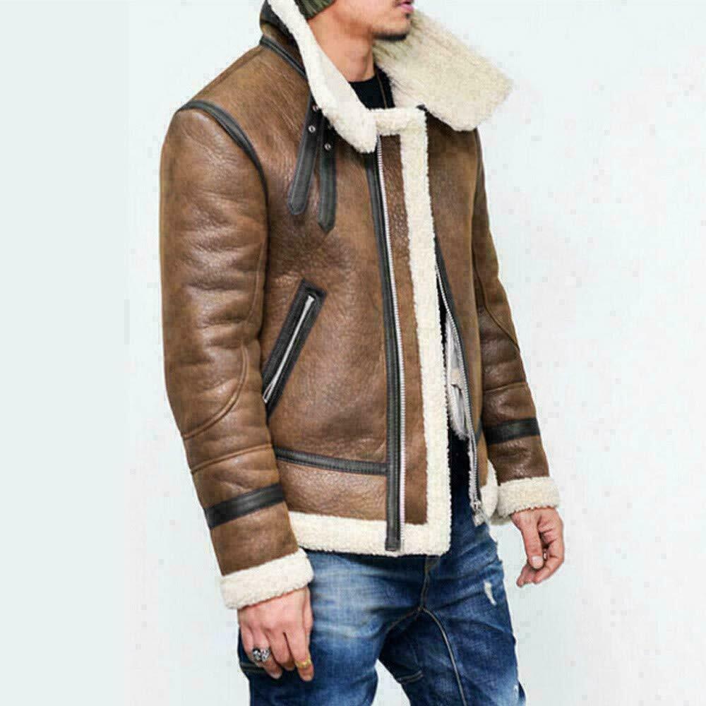 mens-aviator-pilot-flying-bomber-fur-shearling-sheepskin-leather-jacket (3) Bomber Fur Shearling Brown Leather Jacket - Image 1