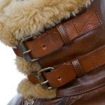 Men's Brown Pilot Aviator Shearling Genuine sheepskin leather jacket