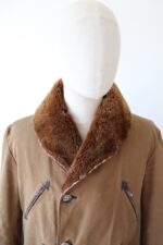 Men's Brown Vintage Sheepskin Warm Leather Coat - Image 2