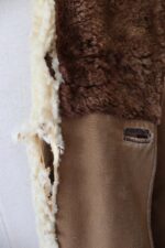 Men's Brown Vintage Sheepskin Warm Leather Coat - Image 5