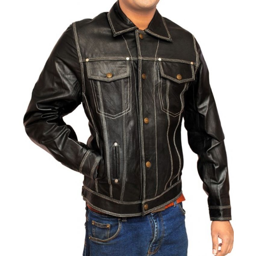 mens-front-double-pocket-leather-jacket (1) Men's Front Double Pocket Leather Jacket - Image 1