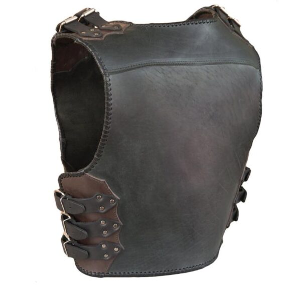 Mens Mercenary Handmade Genuine Leather Biker Vest - Image 3