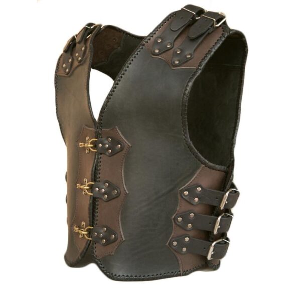 Mens Mercenary Handmade Genuine Leather Biker Vest - Image 2