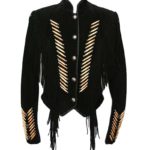 Native American Suede Leather Fringes Boness Jacket