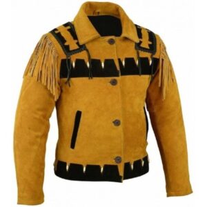 Men's Western Cowboy And Suede Leather Jacket