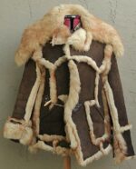 Brown Sheepskin Shearling Leather & Fur Coat - Image 2