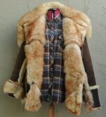 Brown Sheepskin Shearling Leather & Fur Coat - Image 5