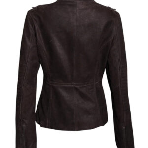 Brown Women Fashion Leather Motorbike Jacket