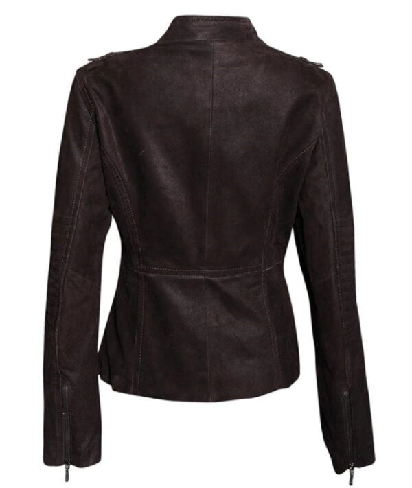 Brown Women Fashion Leather Motorbike Jacket