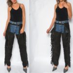 Vintage Fringe Western Suede Leather Chaps