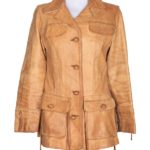 Women's Vintage 70's Tan Western Leather Jacket