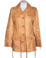 Women's Vintage 70's Tan Western Leather Jacket