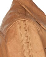 Women's Vintage 70's Tan Western Leather Jacket - Image 2