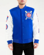 Blue MLB Jeff Hamilton Chicago Cubs Varsity Jacket