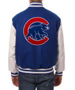 Chicago Cubs Two Tone Wool And Leather Jacket