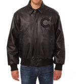 MLB Jeff Hamilton Chicago Cubs Black Leather Jacket