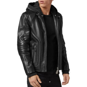 Men's-Hoodie-Leather-Moto-Jacket