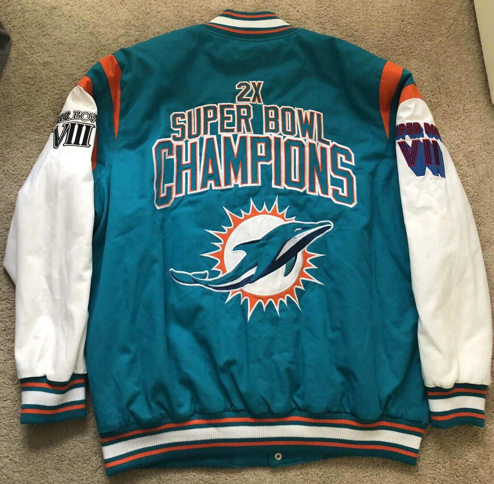 miami dolphins vintage varsity jacket
