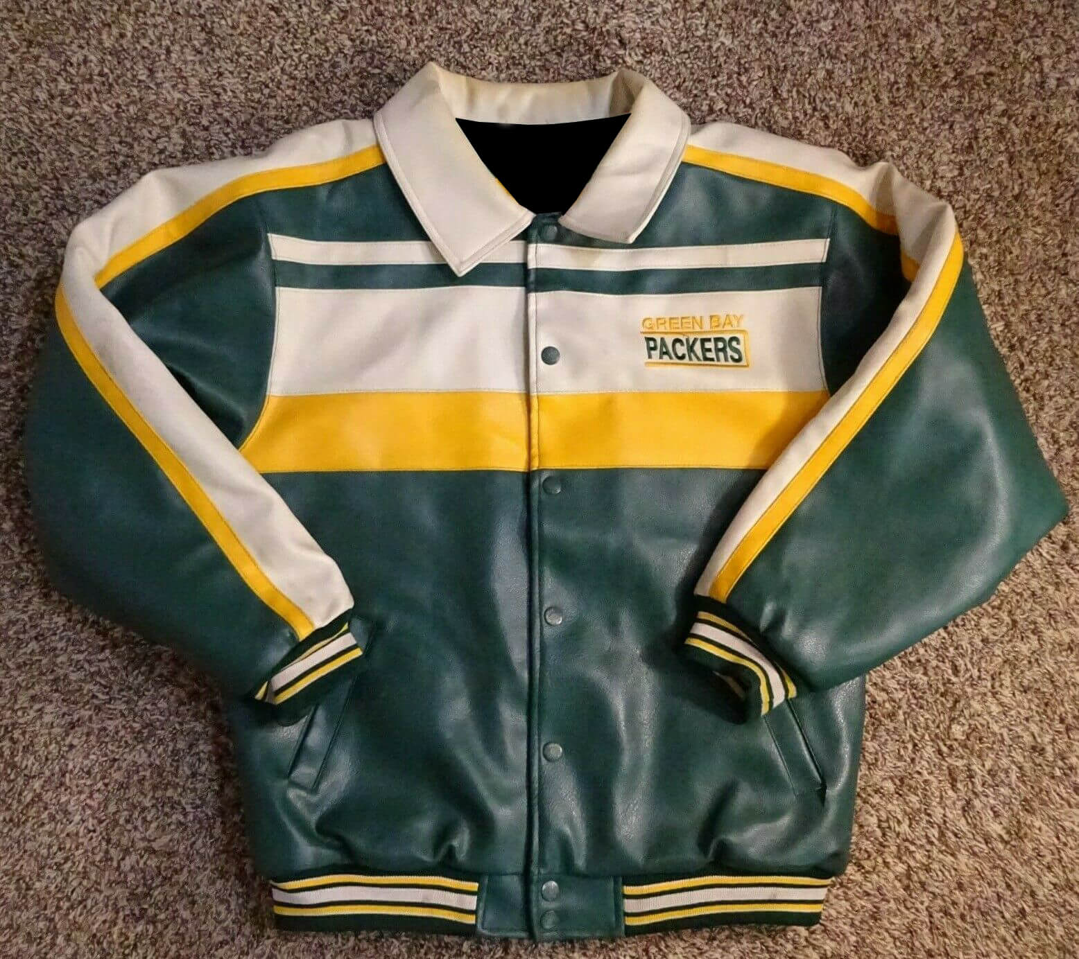 Vintage NFL Green Bay Packers Leather Jacket (1) Vintage NFL Green Bay Packers Leather Jacket
