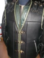 Black Biker Genuine Leather Vest. - Image 2