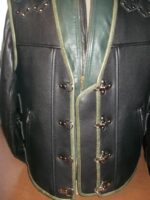 Black Biker Genuine Leather Vest. - Image 5