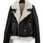 Black Fur Men's Bomber Leather Jacket