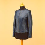 Blue Women Leather Jacket